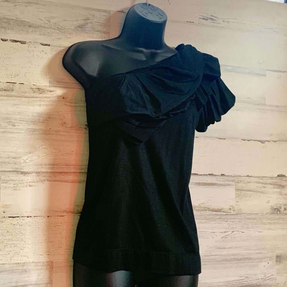 Robert Rodriguez One-Shoulder Ruffle Top NWOT